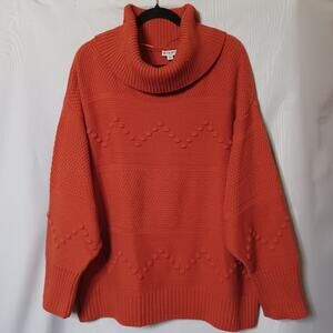 FRYE & Co Women's Orange Cowl Neck Long Sleeve Sweater. Size 1X